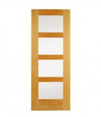 Marlow Fully Glazed Oak 4 Panel Shaker Internal Door - 1981mm