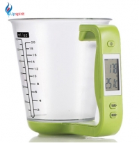 Upspiit Digital Measuring Cup Scale Cooking Tools All in One Electronic LCD Display Multifunctional Green Kitchen Measuring Cup