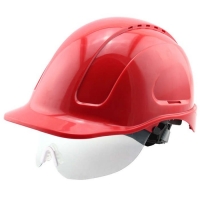 CK Tech. Safety Helmet With PC glasses Hard Hat ABS Construction Protective Helmets Work Cap Engineering Power Rescue Helmet