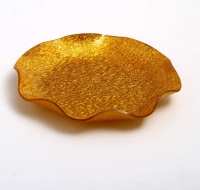 DoreenBeads Acrylic Plate Dish Gold Color Irregular Pattern Fruit Snack Candy Food Plate Dish Tableware Party 12.5X12.5X2cm 1 PC
