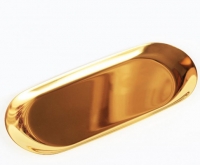 Fashion Elegant Stainless Steel Storage Tray Tower Dessert Snack Oval Plate