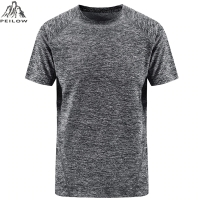 PEILOW Men'S T Shirt Summer Fashion Brand Clothing Mens Solid Color quick drying Short Sleeve Men Casual Tops Tee