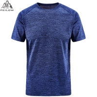 PEILOW Men'S T Shirt Summer Fashion Brand Clothing Mens Solid Color quick drying Short Sleeve Men Casual Tops Tee