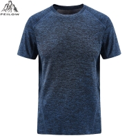 PEILOW Men'S T Shirt Summer Fashion Brand Clothing Mens Solid Color quick drying Short Sleeve Men Casual Tops Tee