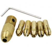 7Pcs Mini Drill Chucks 0.5-3.0mm Fit For Micro Twist Electronic Dremel Drill Collet Clamp Set Power Tool Accessories With Wrench