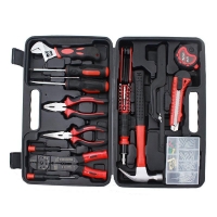 12pcs Hardware Toolbox Tool Set Portable Home Combination Repair Toolbox With Plastic Box