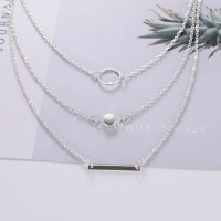 2018 New Choker Fashion Wild Aperture Metal Rods Necklace Gold Silver Layered Necklace For Women Charm Gift Jewellery