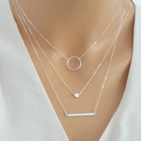 2018 New Choker Fashion Wild Aperture Metal Rods Necklace Gold Silver Layered Necklace For Women Charm Gift Jewellery