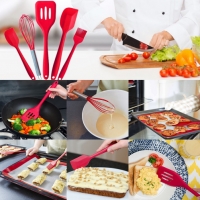 Silicone Cooking Tools Kitchen Utensils Set Spatula Whisk Basting Brush Turner