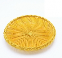 DoreenBeads Yellow Plastic Round Dish Plate Hot Pot Vegetable Bread Snack Fruit Dessert Holder Storage 22*4CM Party Bar 1 PC