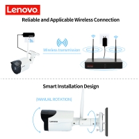 LENOVO 4CH Array HD Home WiFi Wireless Security Camera System DVR Kit 108oP CCTV WIFI Outdoor Full HD NVR Surveillance Kit Rated