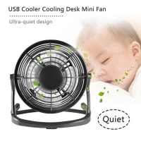 Portable DC 5V Small Desk USB 4 Blades Cooler Cooling Fan USB Mini Fans Operation  Super Mute Silent PC / Laptop / Notebook