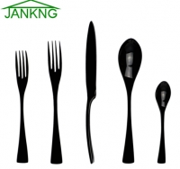 JANKNG SPcs/Lot Black 18/10 Stainless Steel Dinnerware Black Cutlery Set Kitchen Tableware Knife Fork Teaspoon Dinnerware Set