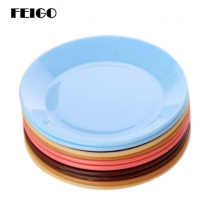 FEIGO 1 Pc Dinner Plates Colorful Tableware Fruit Saucer Food-grade Plastic Plates Snack Dish Kitchen Supplies Dishes Plates F528