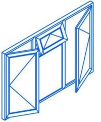 White UPVC Casement Window - Side &amp; Top Hung 1770 X 1160mm