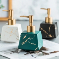 Light Luxury Ceramic Hand Sanitizer, Shower Gel, Shampoo, Water Bottle, Lotion, Press Bottle, Bathroom Decoration