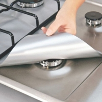 4PCS prevent need clean cooking hab kitchens Black&amp;Silver