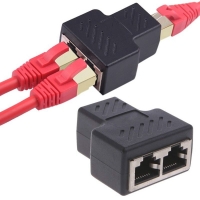 MLLSE 1 To 2 Ways RJ45 LAN Ethernet Network Cable Female Splitter Connector Adapter AA4115