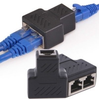 MLLSE 1 To 2 Ways RJ45 LAN Ethernet Network Cable Female Splitter Connector Adapter AA4115