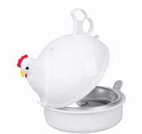 Kitchen Eggs Steamer Chicken Shaped Microwave 4 Egg Boiler Cooker Novelty Kitchen Cooking Appliances Steamer Home Tool