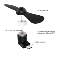 BinFul Newest Mini Portable gadget Type C Mobile Phone Cooling usb mini Fan Super Mute For Android LG Huawei phone