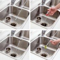 60CM Long Reach Four Claws Flexible Pick Up Tool Spring Grip Narrow Bend Curve Grabber For Picking Up Sewer Hair Dredging Device