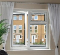 White UPVC Casement Window - Top Hung Obscure Glass 610 X 1010mm