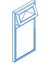 White UPVC Casement Window - Top Hung Obscure Glass 610 X 1010mm
