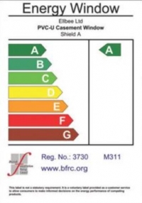 White UPVC Casement Window - Top Hung Obscure Glass 610 X 1010mm