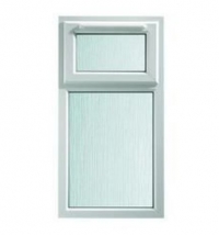 White UPVC Casement Window - Top Hung Obscure Glass 610 X 1010mm