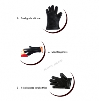 1 pc food grade Heat Resistant thick Silicone Kitchen barbecue oven glove Cooking BBQ Grill Glove Oven Mitt Baking glove