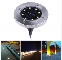 Waterproof Solar Powered 8 LED Buried Underground Lighting Outdoor Landscape Path Garden Lamp Stairs Light Decking Lamp