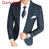 ( 1 Piece Jacket )2018 New Men's Fashion Boutique Lattice Business Casual Suit Jacket Groom Wedding Dress Formal Blazer Men Coat