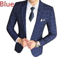 ( 1 Piece Jacket )2018 New Men's Fashion Boutique Lattice Business Casual Suit Jacket Groom Wedding Dress Formal Blazer Men Coat