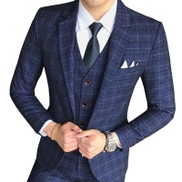 ( 1 Piece Jacket )2018 New Men's Fashion Boutique Lattice Business Casual Suit Jacket Groom Wedding Dress Formal Blazer Men Coat
