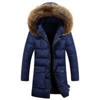 men jacket coat winter new arrival male with a hood medium-long cotton-padded jacket male down wadded jacket outerwear