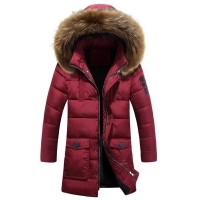 men jacket coat winter new arrival male with a hood medium-long cotton-padded jacket male down wadded jacket outerwear