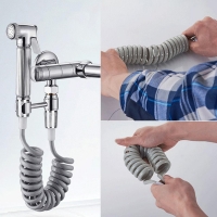 UK G1/2" Soft Bidets Hose Tube ABS Spring Flexible Shower hose for Water Plumbing Toilet Bidet Sprayer Gun Bathroom Accessories
