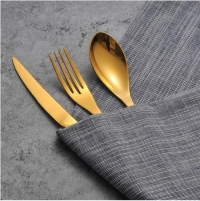 Stainless Steel Noble Quality Cutlery Sets Gold Color Tableware Dinnerware Western Fork Knife
