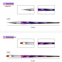 10Pcs/set Professional Nail Art Acrylic UV Gel Laser Gradient Brush Painting Brush Lines Liner Pattern Drawing Pen Manicure Tool