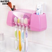BAISPO Multifunctional toothbrush holder storage box bathroom Products bathroom accessories suction hooks tooth brush holder