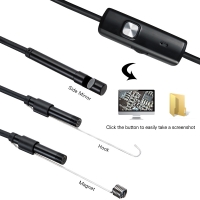7mm Lens Android OTG USB Endoscope Camera 2M Smart Android Phone USB Borescope Inspection Snake Tube Camera 6LED