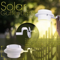 4 LED Solar Powered Gutter Light Outdoor/Garden/Yard/Wall/Fence/Pathway Lamp Solar panel+Plastic Solar Rechargeable Light