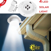 4 LED Solar Powered Gutter Light Outdoor/Garden/Yard/Wall/Fence/Pathway Lamp Solar panel+Plastic Solar Rechargeable Light