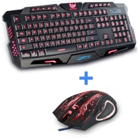 New Red/Purple/Blue Led Backlight USB Wired Laptop PC Pro Gaming Keyboard Mouse Combo for LOL Dota 2 Gamer Keyboard Mouse Combo