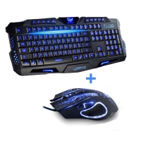 New Red/Purple/Blue Led Backlight USB Wired Laptop PC Pro Gaming Keyboard Mouse Combo for LOL Dota 2 Gamer Keyboard Mouse Combo