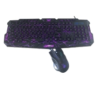 New Red/Purple/Blue Led Backlight USB Wired Laptop PC Pro Gaming Keyboard Mouse Combo for LOL Dota 2 Gamer Keyboard Mouse Combo