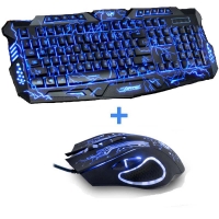 New Red/Purple/Blue Led Backlight USB Wired Laptop PC Pro Gaming Keyboard Mouse Combo for LOL Dota 2 Gamer Keyboard Mouse Combo